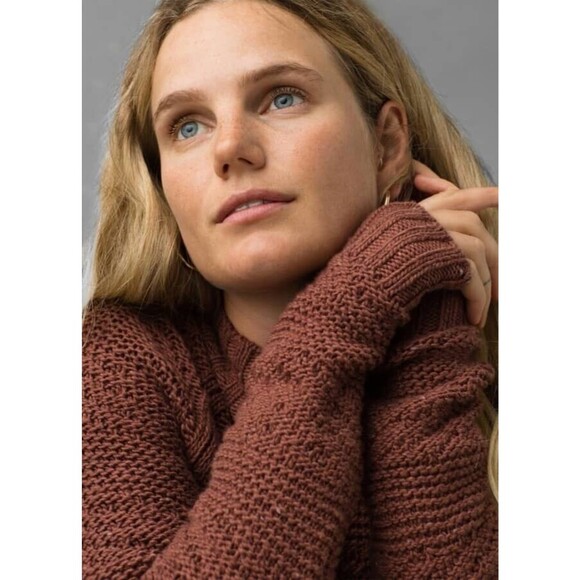 Organic Cotton Blend Nemma Long Sleeve Sweater In Flannel PrAna 1X - Picture 3 of 12